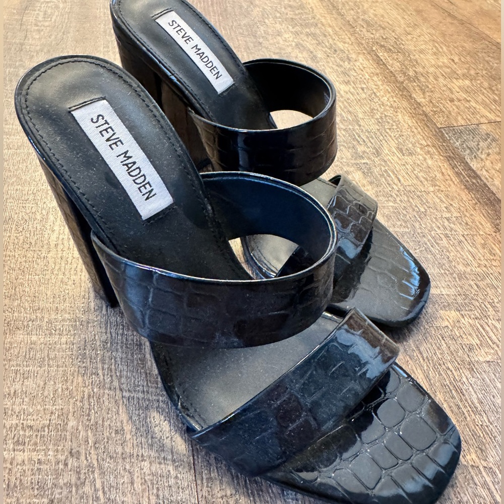 Steve Madden Black Heeled Sandals